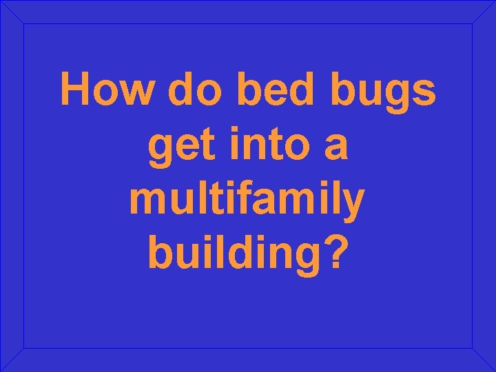 How do bed bugs get into a multifamily building? 