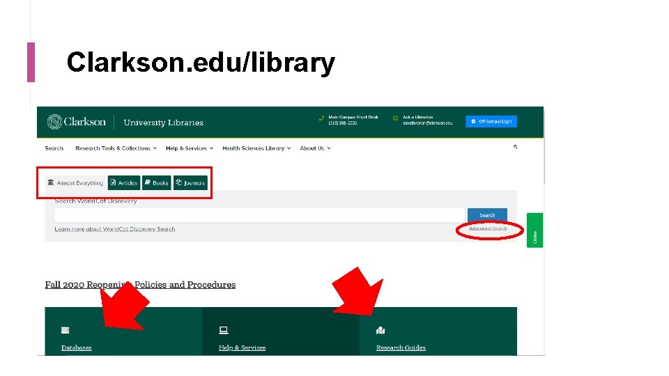 Clarkson. edu/library 