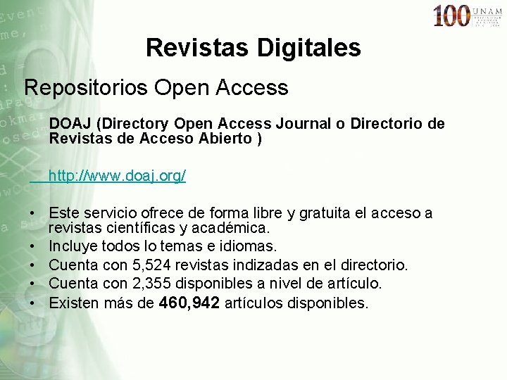 Revistas Digitales Repositorios Open Access DOAJ (Directory Open Access Journal o Directorio de Revistas