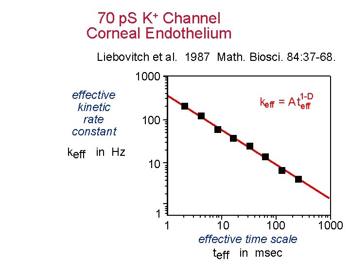 70 p. S K+ Channel Corneal Endothelium Liebovitch et al. 1987 Math. Biosci. 84: