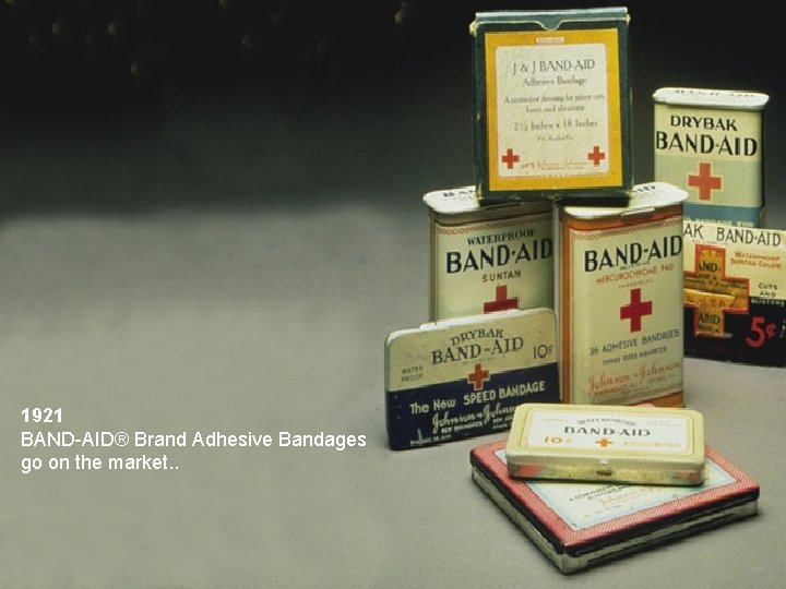 1921 BAND-AID® Brand Adhesive Bandages go on the market. . 