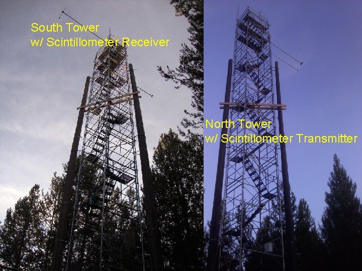 South Tower w/ Scintillometer Receiver North Tower w/ Scintillometer Transmitter 