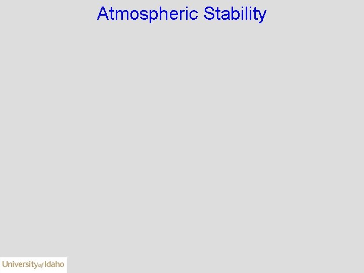 Atmospheric Stability 