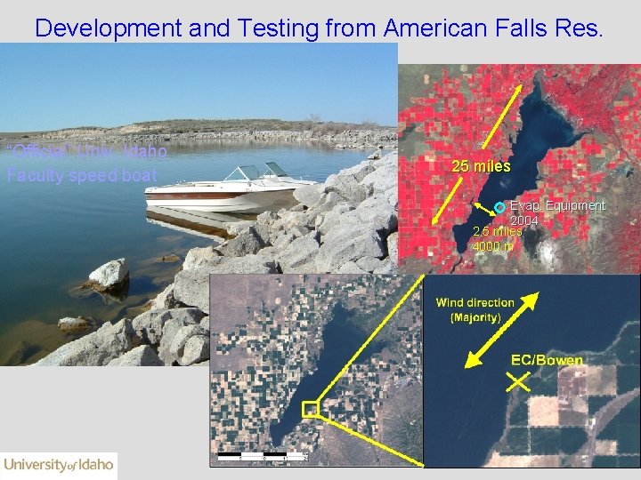 Development and Testing from American Falls Res. “Official” Univ. Idaho Faculty speed boat 25
