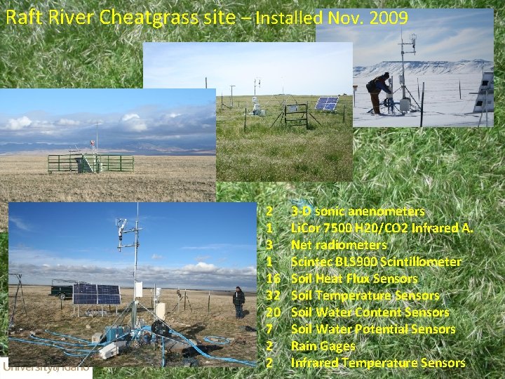 Raft River Cheatgrass site – Installed Nov. 2009 2 1 3 1 16 32