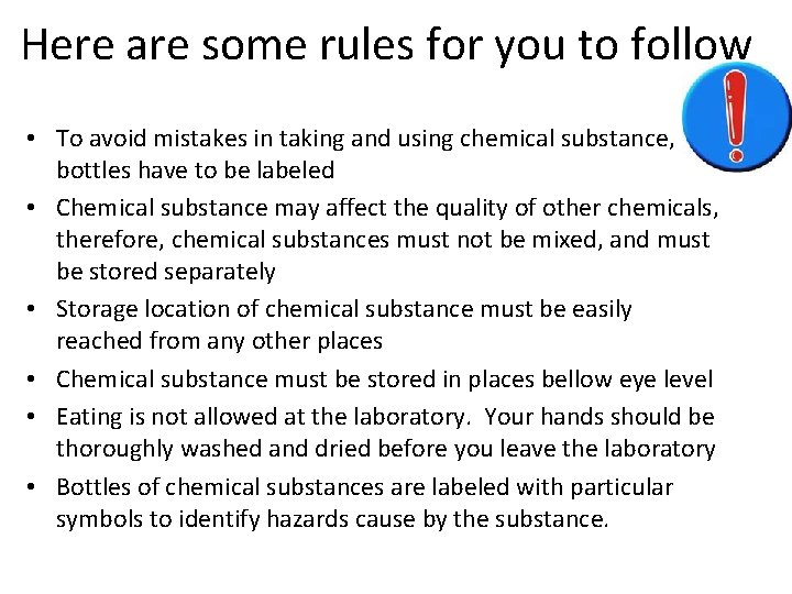 Here are some rules for you to follow • To avoid mistakes in taking