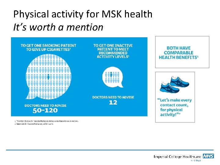 Physical activity for MSK health It’s worth a mention 