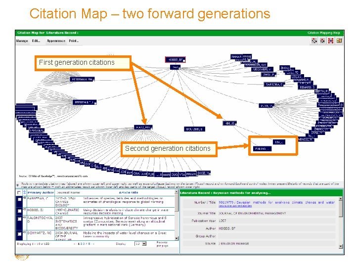 Citation Map – two forward generations First generation citations Second generation citations 5 