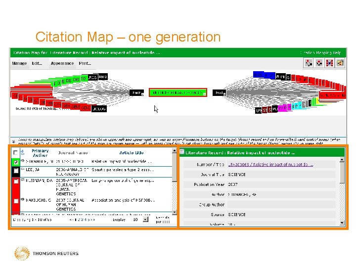 Citation Map – one generation 