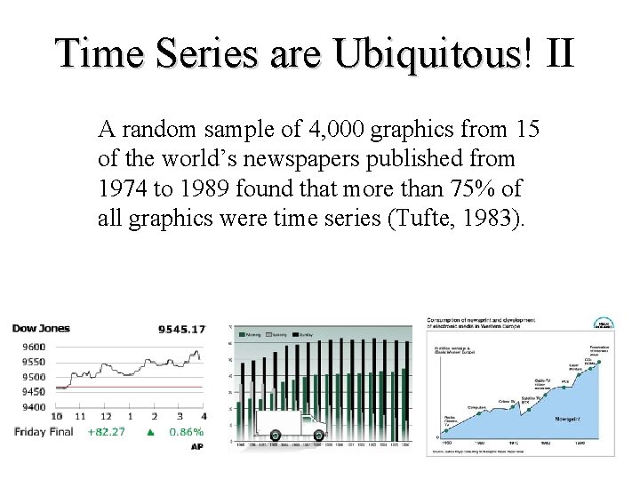 Time Series are Ubiquitous! Ubiquitous II A random sample of 4, 000 graphics from