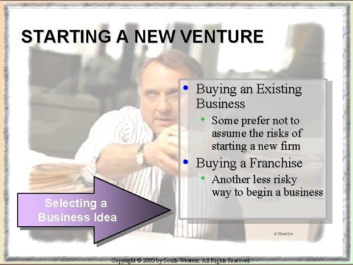 STARTING A NEW VENTURE • Buying an Existing Business • • Selecting a Business