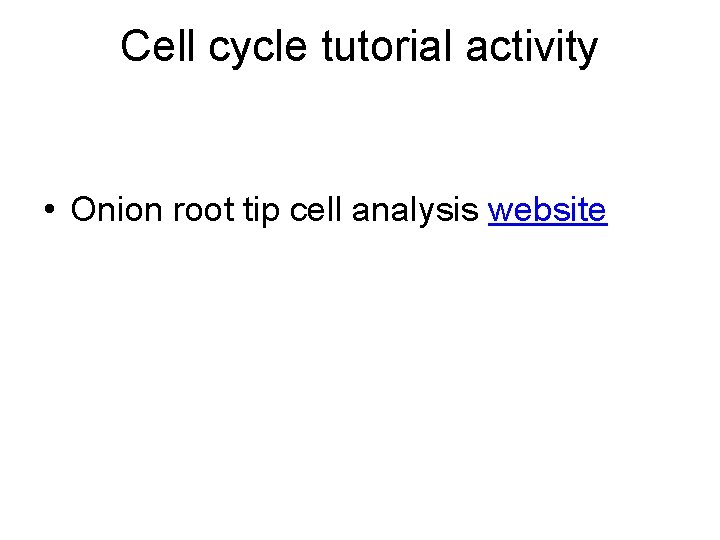 Cell cycle tutorial activity • Onion root tip cell analysis website 