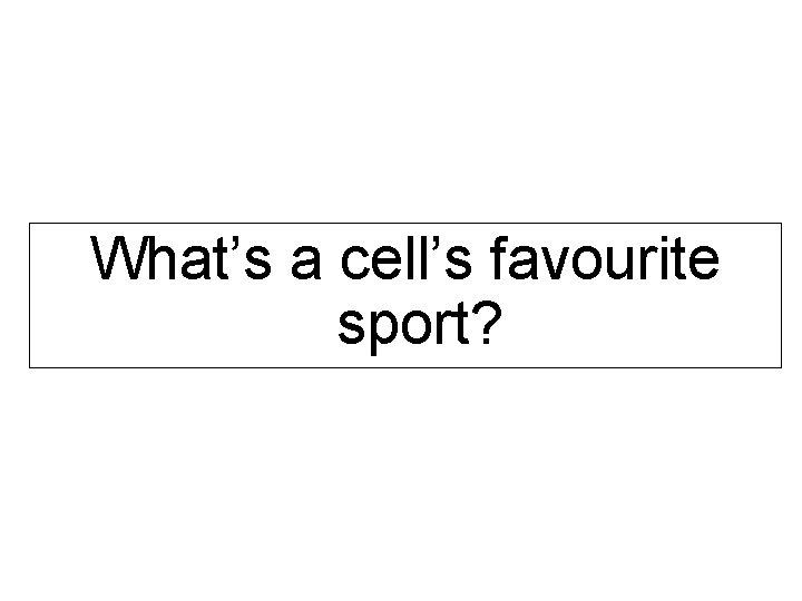 What’s a cell’s favourite sport? 