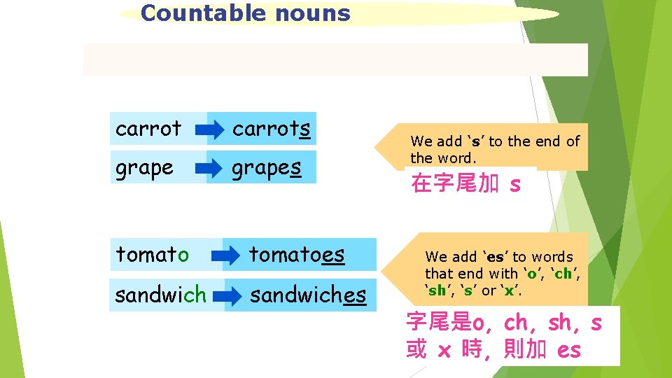 There is There are some any Countable nouns