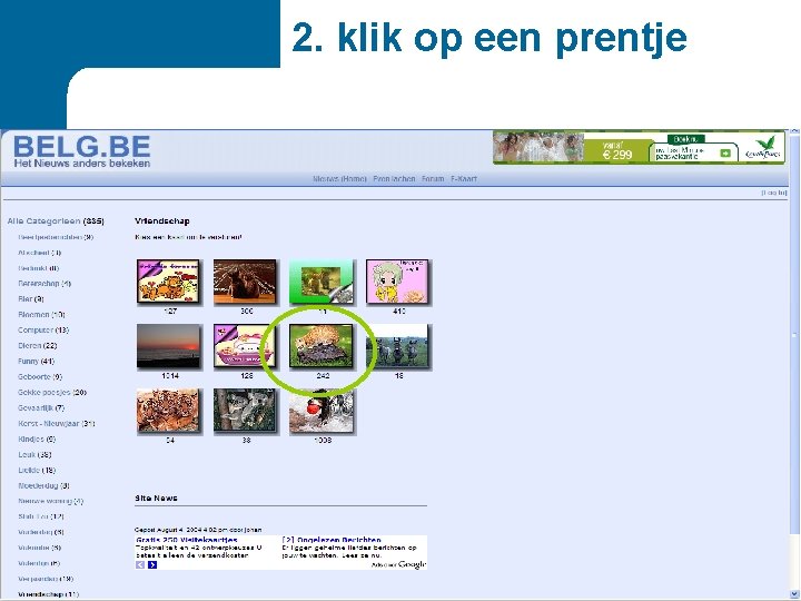 2. klik op een prentje 
