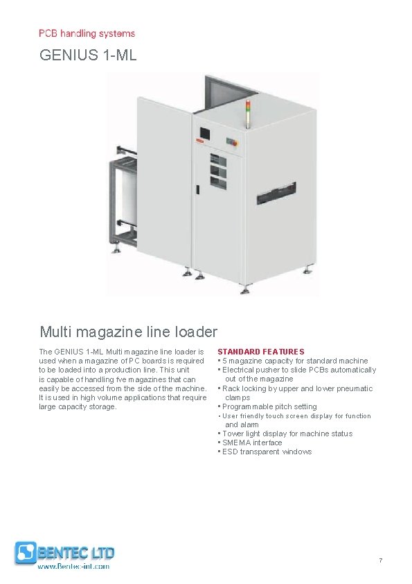 GENIUS 1 -ML Multi magazine loader The GENIUS 1 -ML Multi magazine loader is