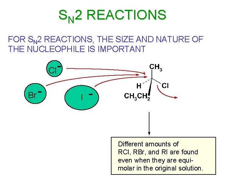 SN 2 REACTIONS FOR SN 2 REACTIONS, THE SIZE AND NATURE OF THE NUCLEOPHILE