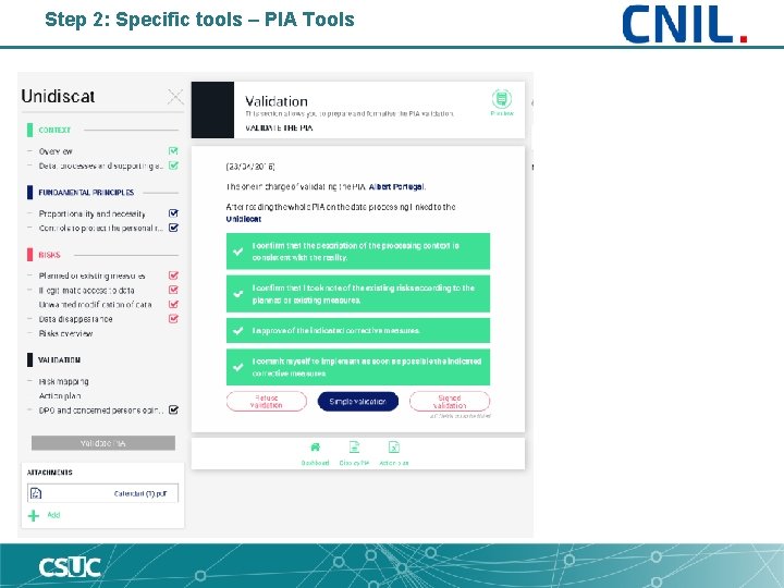 Step 2: Specific tools – PIA Tools 