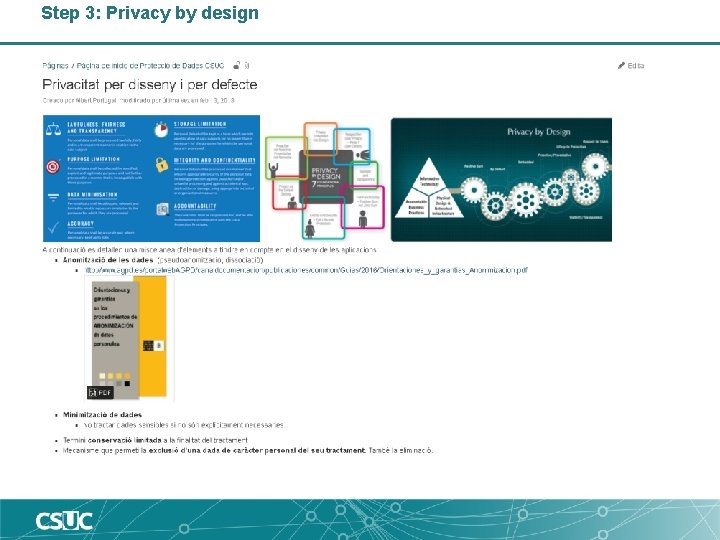 Step 3: Privacy by design 