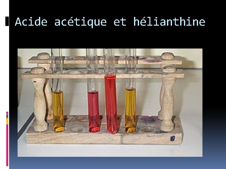 Acide acétique et hélianthine 