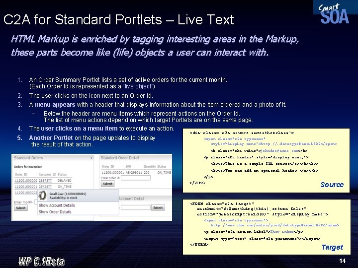 C 2 A for Standard Portlets – Live Text HTML Markup is enriched by