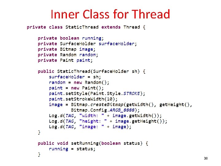 Inner Class for Thread 38 