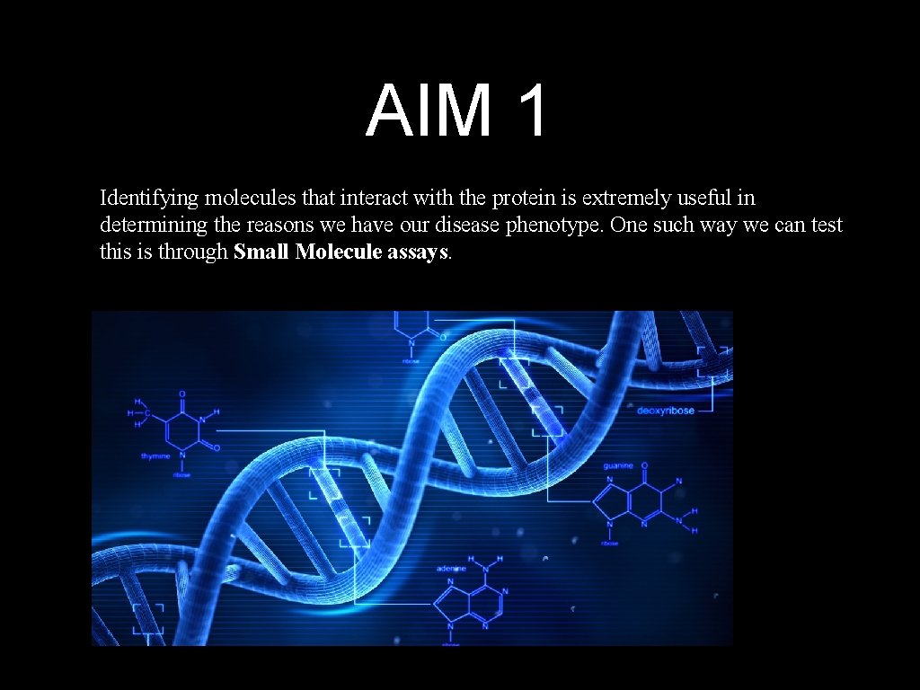 AIM 1 Identifying molecules that interact with the protein is extremely useful in determining