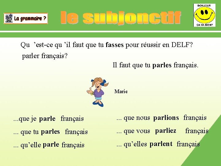 Qu ’est-ce qu ’il faut que tu fasses pour réussir en DELF? parler français?
