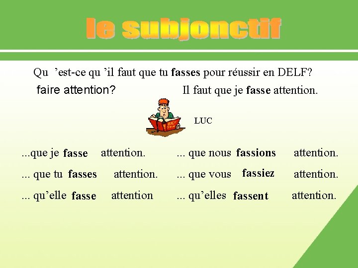 Qu ’est-ce qu ’il faut que tu fasses pour réussir en DELF? Il faut