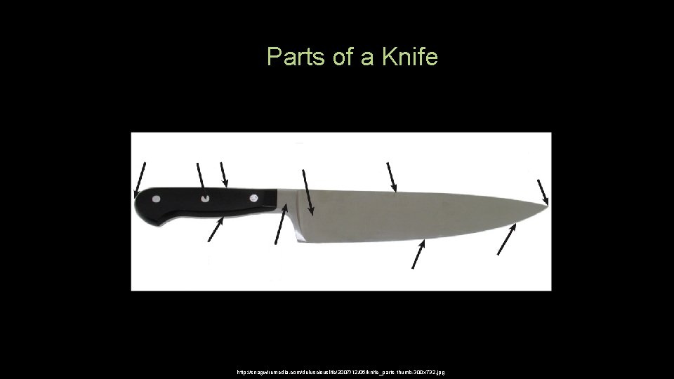 Parts of a Knife http: //snagwiremedia. com/delusciouslife/2007/12/06/knife_parts-thumb-300 x 732. jpg 