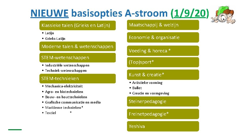 NIEUWE basisopties A-stroom (1/9/20) Klassieke talen (Grieks en Latijn) Maatschappij & welzijn • Latijn NIEUWE basisopties A-stroom (1/9/20) Klassieke talen (Grieks en Latijn) Maatschappij & welzijn • Latijn