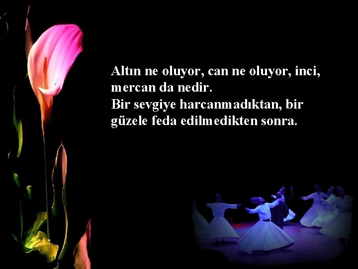 Altın ne oluyor, can ne oluyor, inci, mercan da nedir. Bir sevgiye harcanmadıktan, bir