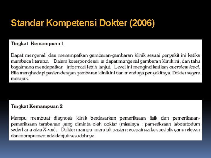 Standar Kompetensi Dokter (2006) 