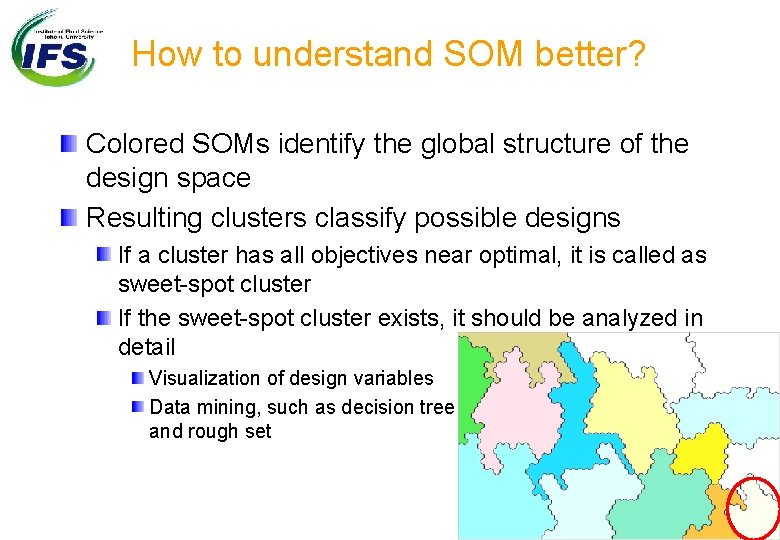How to understand SOM better? Colored SOMs identify the global structure of the design