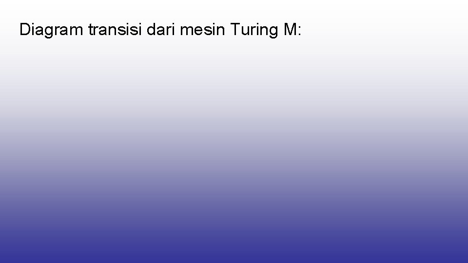 Diagram transisi dari mesin Turing M: 