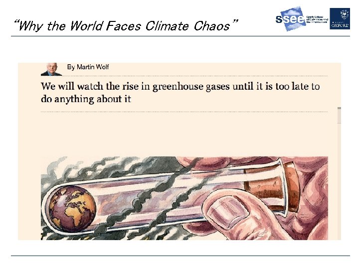 “Why the World Faces Climate Chaos” 