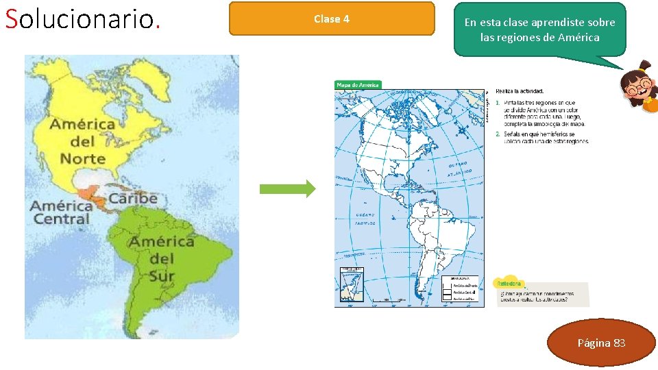 Solucionario. Clase 4 En esta clase aprendiste sobre las regiones de América Página 83