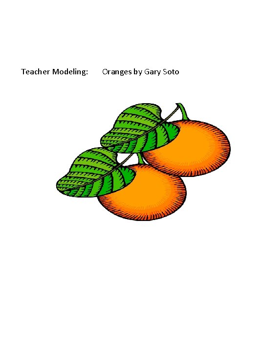 Teacher Modeling: Oranges by Gary Soto 