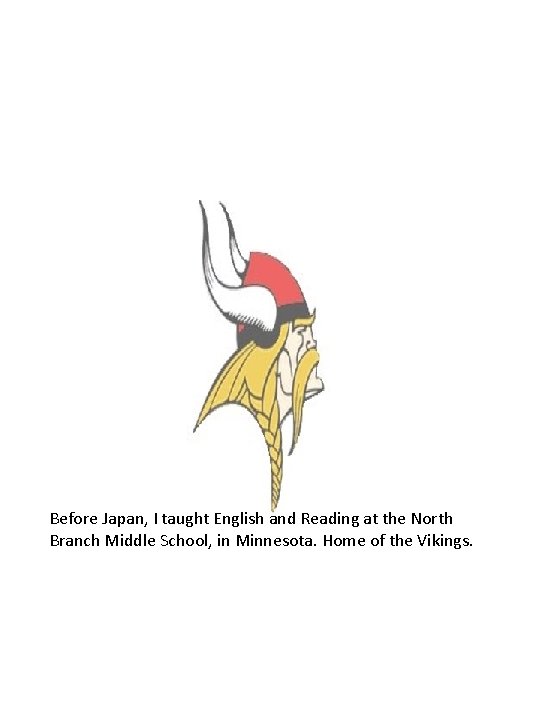 Before Japan, I taught English and Reading at the North Branch Middle School, in