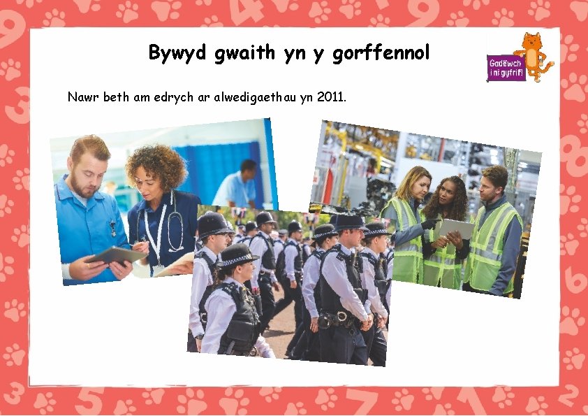 Bywyd gwaith yn y gorffennol Nawr beth am edrych ar alwedigaethau yn 2011. 