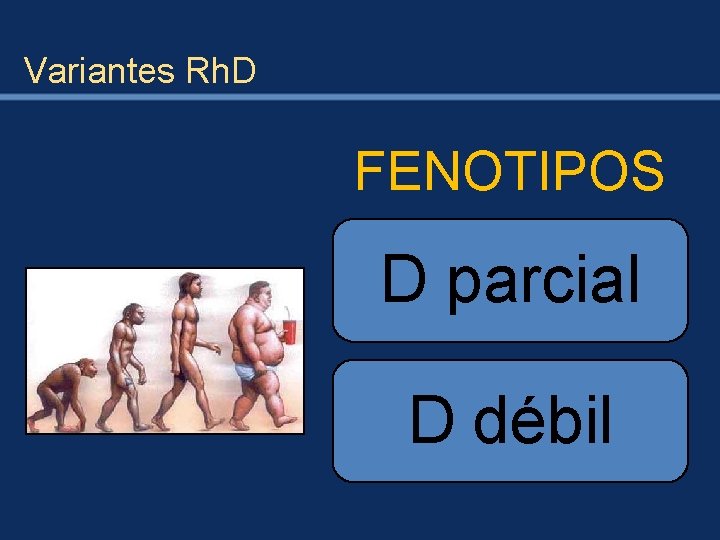 Variantes Rh. D FENOTIPOS D parcial D débil 