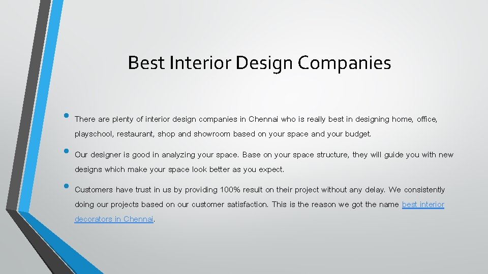 Best Interior Design Companies • There are plenty of interior design companies in Chennai