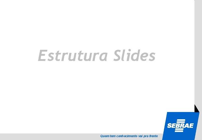 SEBRAE Estrutura Slides Quem tem conhecimento vai pra frente 