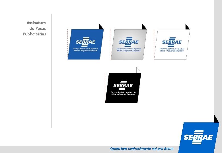 SEBRAE Assinatura de Peças Publicitárias Quem tem conhecimento vai pra frente 