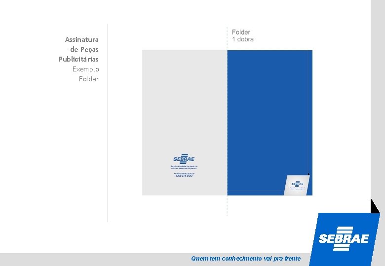 SEBRAE Assinatura de Peças Publicitárias Exemplo Folder Quem tem conhecimento vai pra frente 