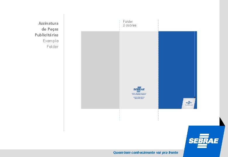 SEBRAE Assinatura de Peças Publicitárias Exemplo Folder Quem tem conhecimento vai pra frente 