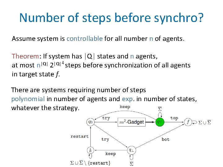 Number of steps before synchro? Assume system is controllable for all number n of