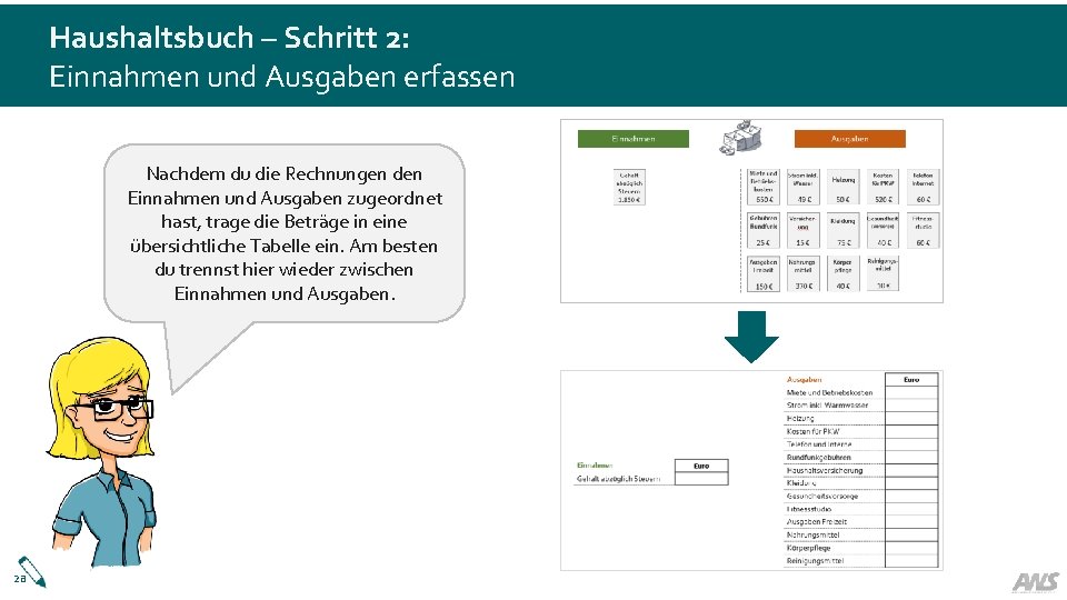 Haushaltsbuch – Schritt 2: Einnahmen und Ausgaben erfassen Nachdem du die Rechnungen den Einnahmen