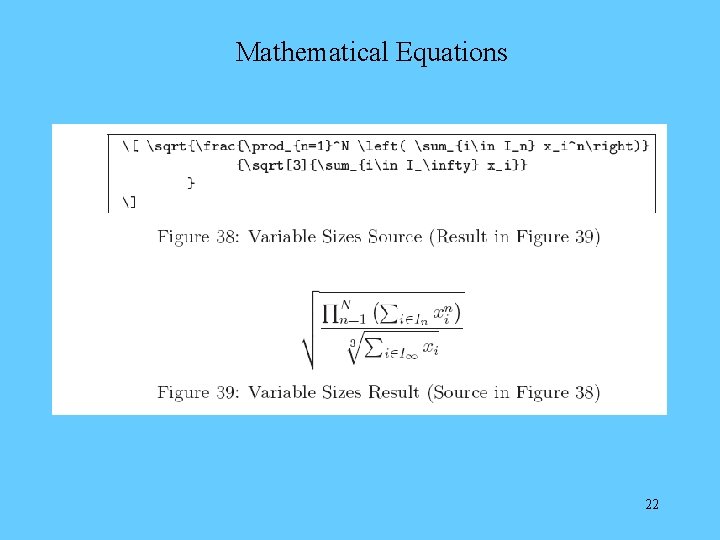 Mathematical Equations 22 