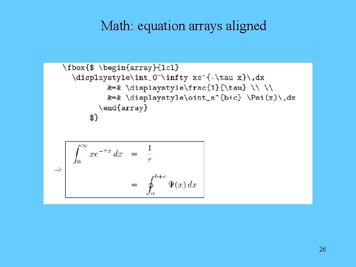 Math: equation arrays aligned 26 